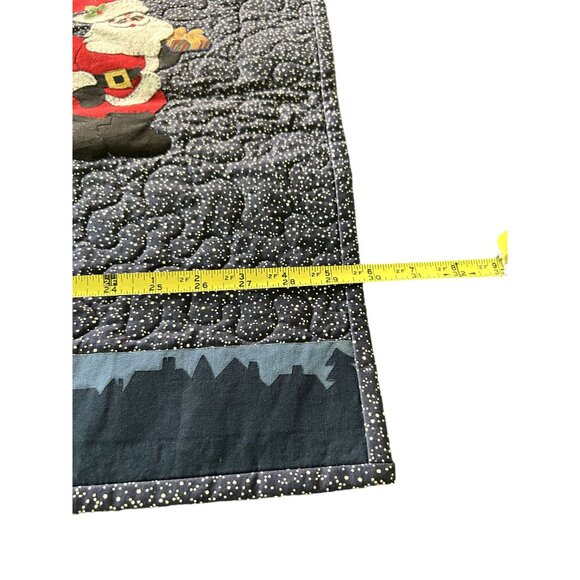 Handmade Cow Over the Moon & Santa Christmas Quilt Wall Hanging - Picture 7 of 8